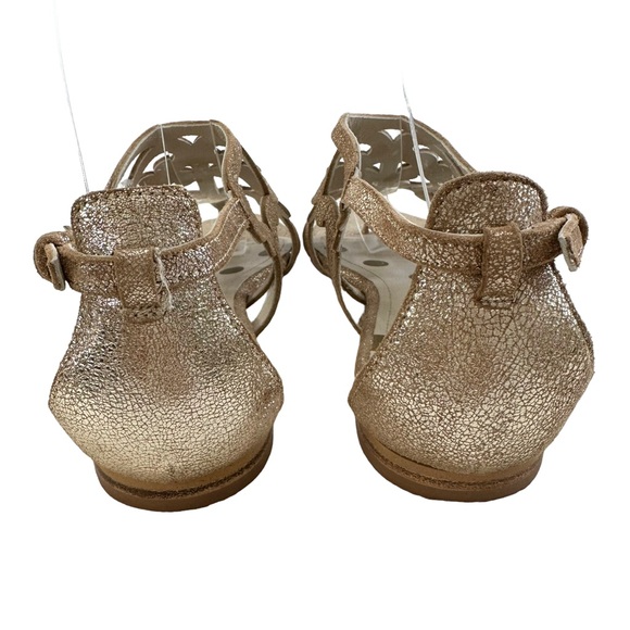Boden Gold Metallic Leather Filigree Flat Thong Sandals Size 37/ US 6 - Picture 9 of 16
